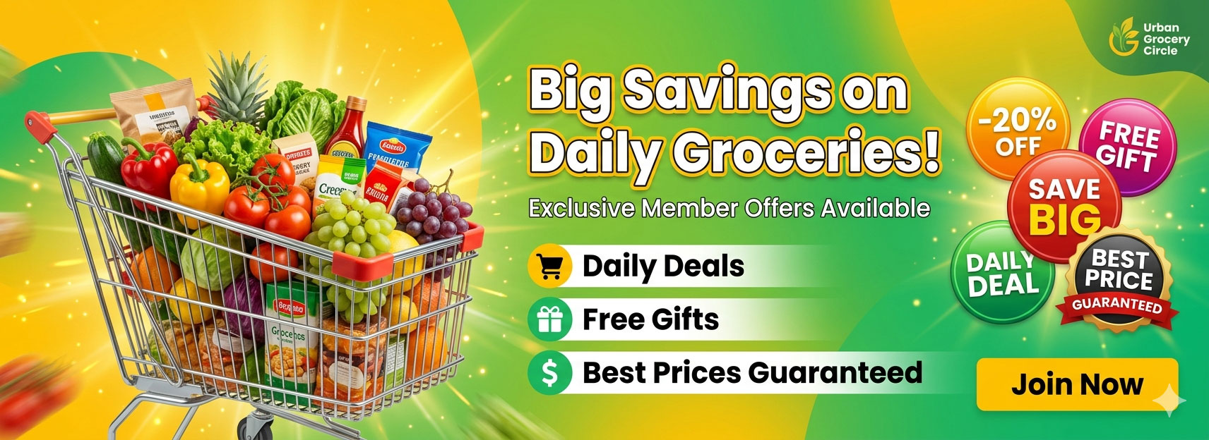 Fully stocked modern supermarket interior